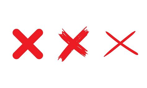 Wrong Or Cross Symbol Cross Sign Element Red Grunge X Icon Isolated