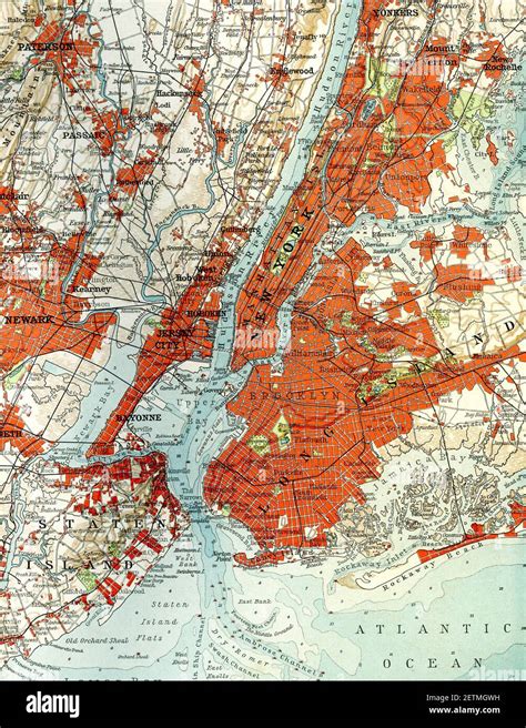 New York City old map Stock Photo - Alamy