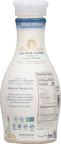 Califia Farms French Vanilla Dairy Free Almondmilk Creamer Fl Oz