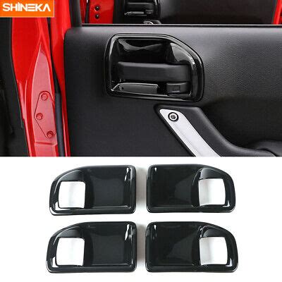 X Black Interior Door Handle Bowl Cover Trim For Jeep Wrangler Jk