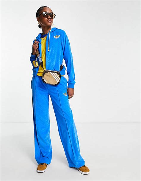 Adidas Originals Adicolor 70s Velour Tracksuit In Blue Asos