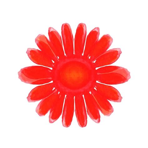 Flor De Acuarela Roja Vector Premium