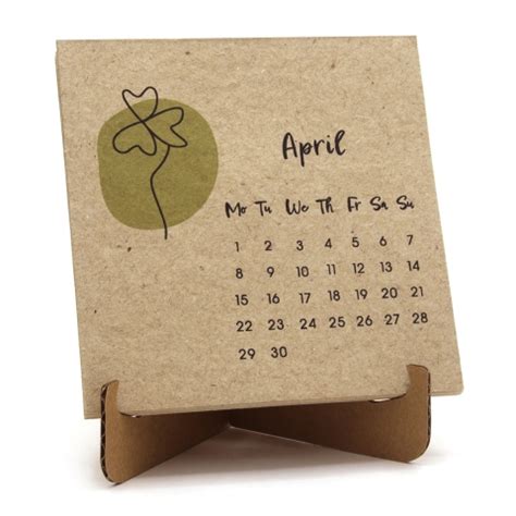 Plantbare Kalender Kalender Met Plantbare Maandoverzichten Met