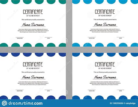 Set Of Clean Certificate Templates With Colorful Circles In Update