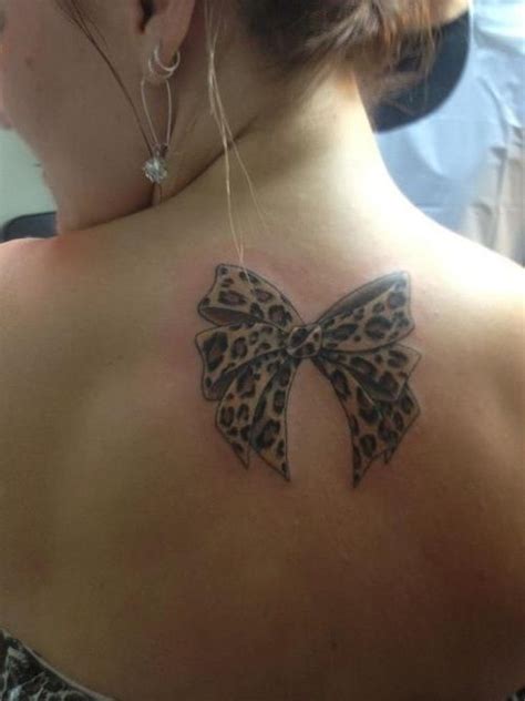 Leopard Bow Tattoo Bow Tattoo Tattoos Neck Tattoo