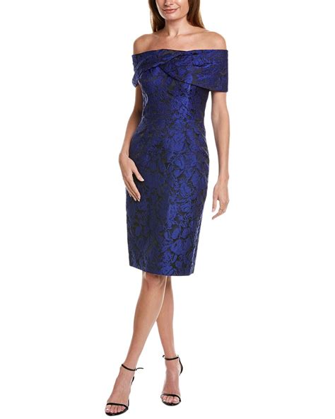 Teri Jon By Rickie Freeman Off The Shoulder Sheath Dress In Blue ModeSens