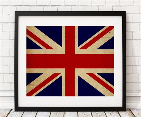 an old and worn british flag art print