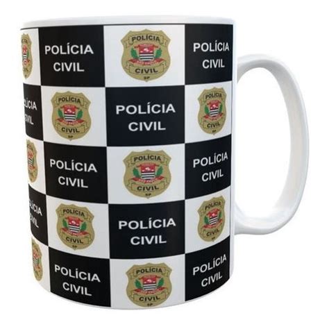 Caneca Polícia Civil Sp Novo Brasão M2 em Promoção Ofertas na