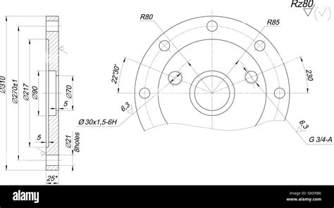 Bearing Sketch With Engineering Drawing Stock Vector Image Art Alamy