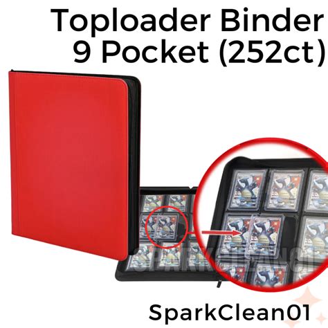 Toploader Binder 9 Pocket 360216ct Zipper Album Pokemon Card One Piece