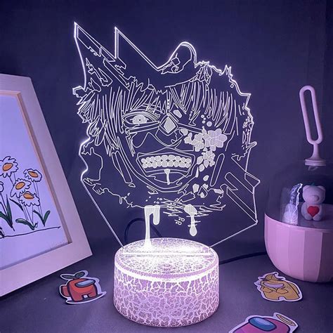 Anime Tokyo Ghoul Rysunek Kaneki Ken D Lampa Led Rgb Lampki Nocne