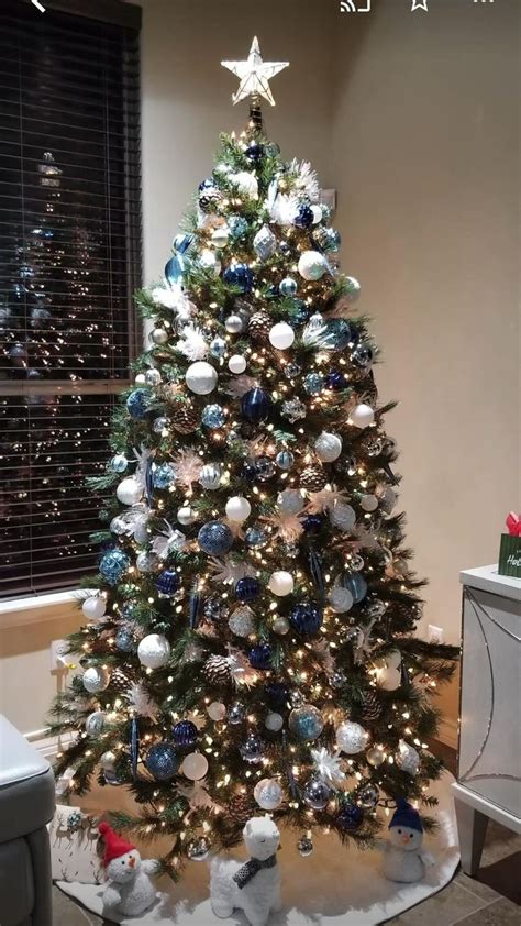 Blue Christmas Tree | Blue christmas tree, Christmas decorations ...