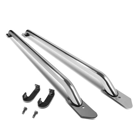 DNA Motoring RAIL 007 SS Pair Of Stainless Steel Chrome Truck Side Bar