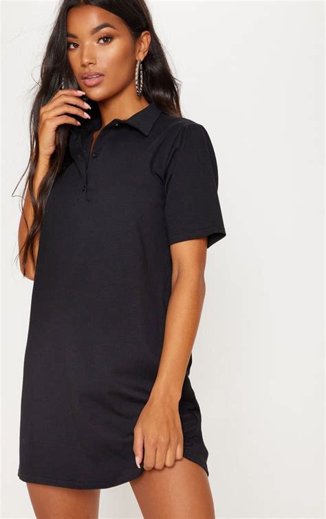 Black Polo Shirt Dress | Dresses | Polo shirt dress, Polo dress, Dress ...