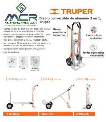 Carreta De Carga Convertible En Aluminio Kg Truper Truper