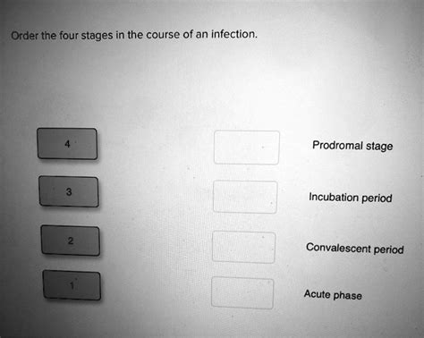 Solvedorder The Four Stages In The Course Of An Infection Prodromal