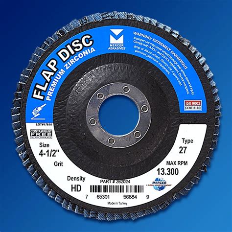 Mercer Industries 263H040 Zirconia Flap Disc High Density Type 27 7