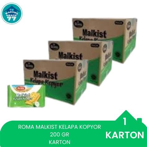 Jual Biskuit Roma Malkist Kelapa Kopyor 200 Gr Harga 1 Dus Isi 36