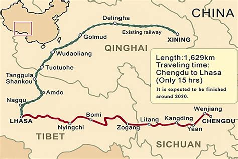 Tibet Railway Map