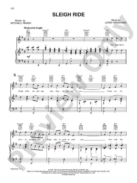 Sleigh Ride: Piano/Vocal/Chords: Leroy Anderson - Digital Sheet Music ...