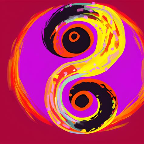 Inspired Ying Yang Symbol Lovely Vivid Waves Of Love · Creative Fabrica