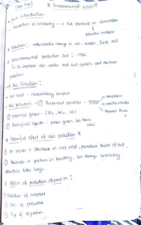 Chapter Environmental Issues Class Biology Notes For Cbse Board