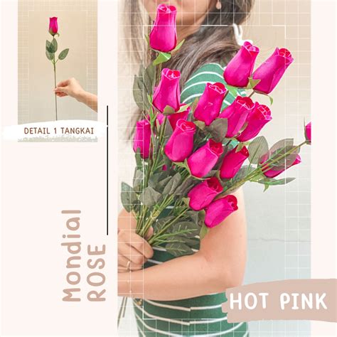 Jual 1 STEM MONDIAL ROSE Bunga Mawar Rose Paris Kombinasi Satuan