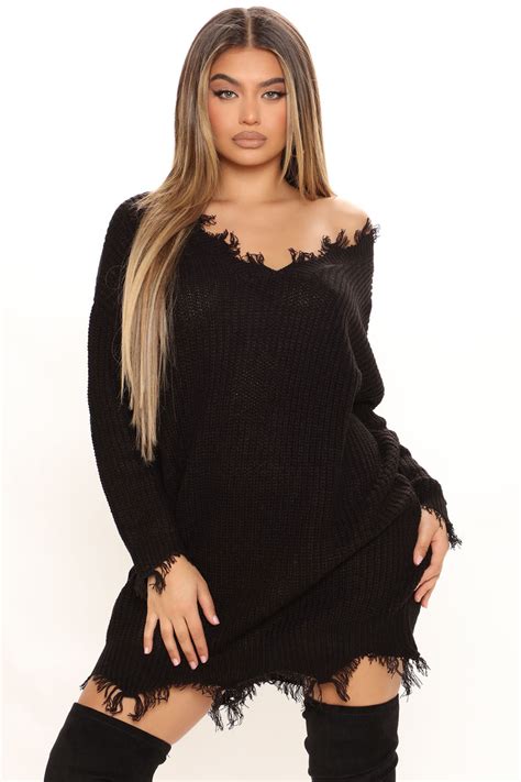 Sarabeth Sweater Mini Dress Black Fashion Nova Dresses Fashion Nova