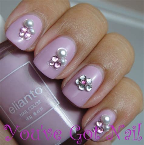 Bedazzle lavender nail art | Lavender nails, Simple nails, Simple nail designs