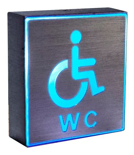 Placa De Sinalização Wc Led Banheiro Para Cadeirante R 69 em Várzea