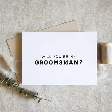 Simple Be My Groomsman Card Will You Be My Groomsman Card Etsy