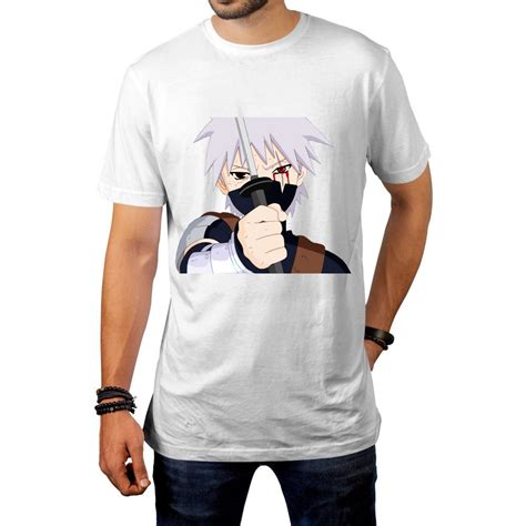 Camiseta Kakashi Sensei Olhos De Sharingan Naruto Shippuden Camisa