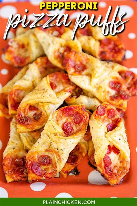 Pepperoni Pizza Pastry Puffs Football Friday Plain Chicken