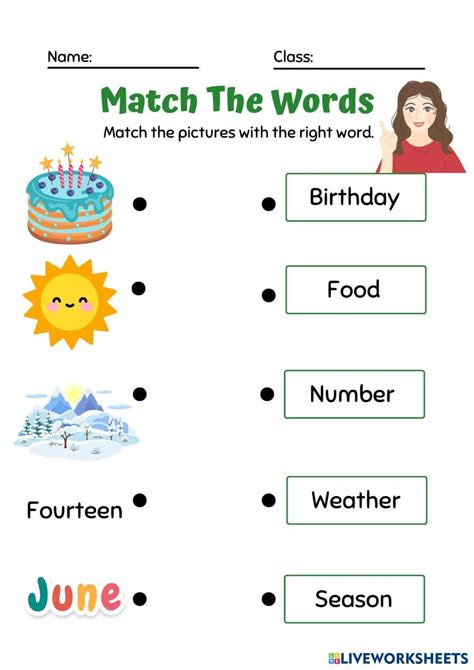 Match The Words Live Worksheets