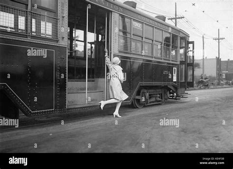 Disembarking from a TTC Peter Witt streetcar Stock Photo - Alamy