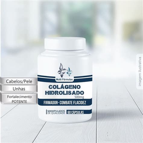 Colágeno Hidrolisado 500mg 60 Cápsulas no Shoptime