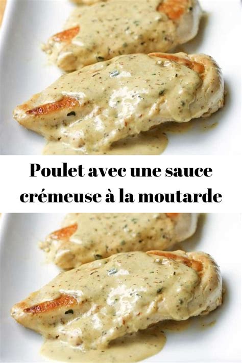 Poulet avec une sauce crémeuse à la moutarde Cooking meat Cooking