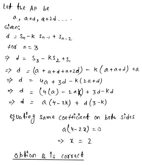 Let Sn Denotes The Sum Of N Terms Of An Ap Whose First Term Is A If