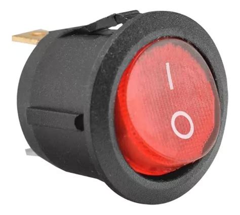 Botão Liga Desliga Chave Mini Interruptor Bolinha Vermelho