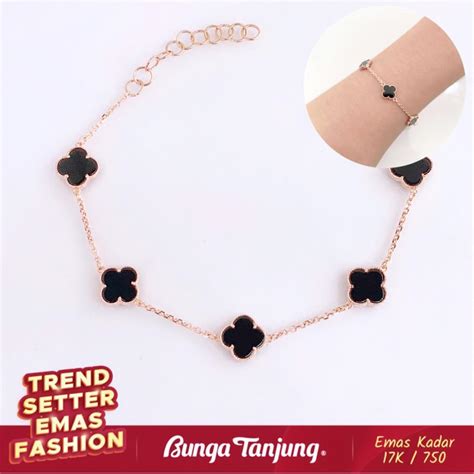 Jual Gelang Clover E Emas K Bunga Tanjung Gold Shopee Indonesia