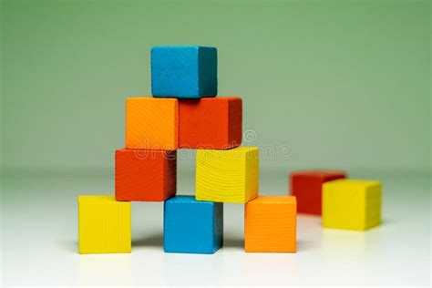 Building from Wooden Colourful Childrens Blocks Stock Image - Image of ...