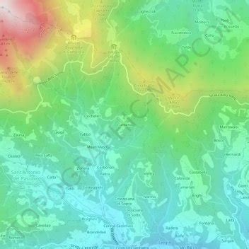 Mapa Topogr Fico Cortiana Altitude Relevo