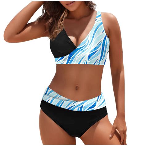 Sngxgn Women Two Piece Bathing Suits Push Up Bikini Set Halter Swimsuit