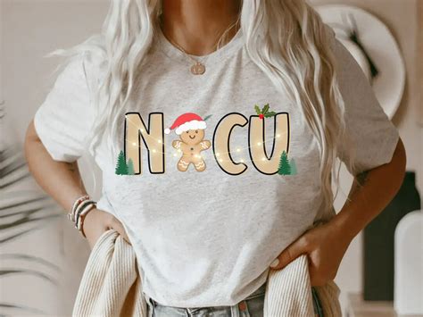 Nicu Nurse Christmas Nicu Team Tiny Gingerbread T Shirt Nicu Etsy