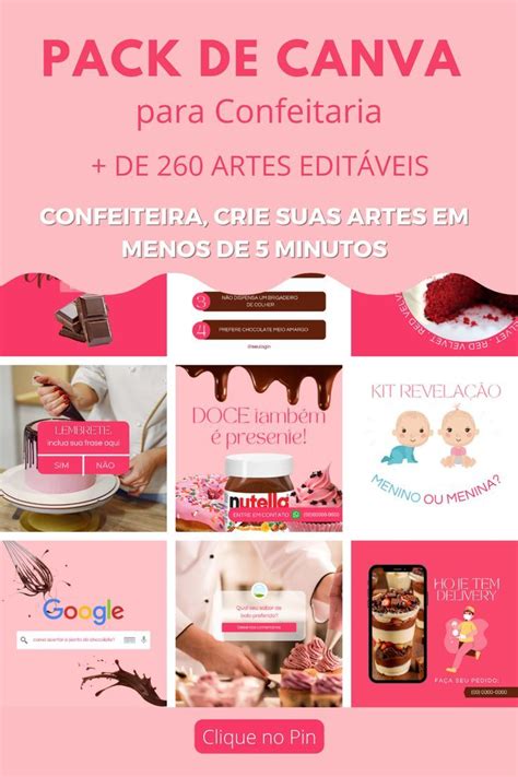 Pack De Canva Artes Editáveis Para Instagram De Confeitaria Ideias