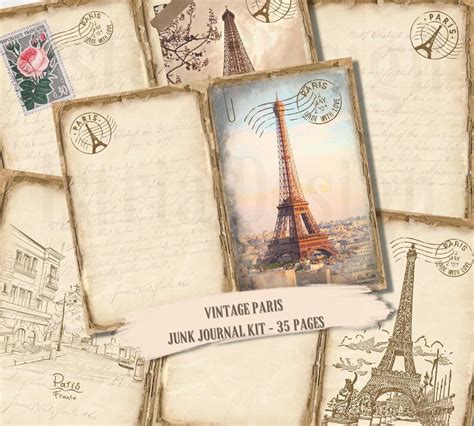 Vintage Paris Junk Journal Kit France Journal Vintage Ephemera