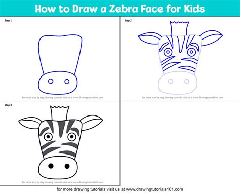 How To Draw A Zebra Head Step By Step For Kids