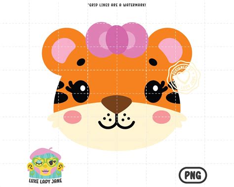 Cute Baby Girl Tiger Face Clipart PNG Baby Shower PNG, Onesie Design ...