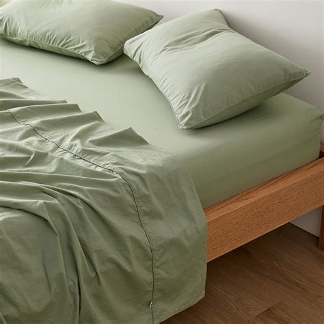 Leo Washed Cotton - Sage Bed Sheets | Sheet Society