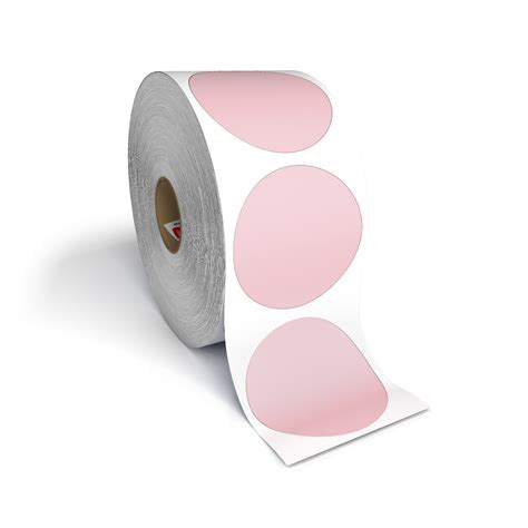 2 Circle Direct Thermal Labels Pink